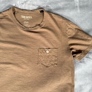 Todd Snyder Pocket Crewneck T Shirt Mens M Slim Fit Made In USA Brown